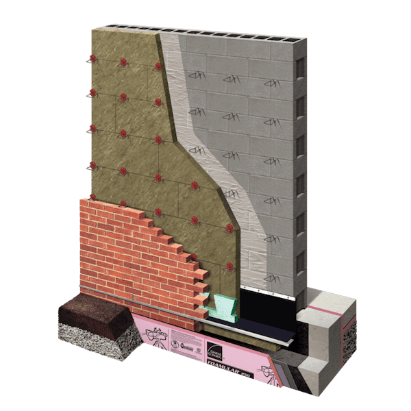 Concrete Masonry Unit with Masonry Veneer and Fluid or Sheet AWB with