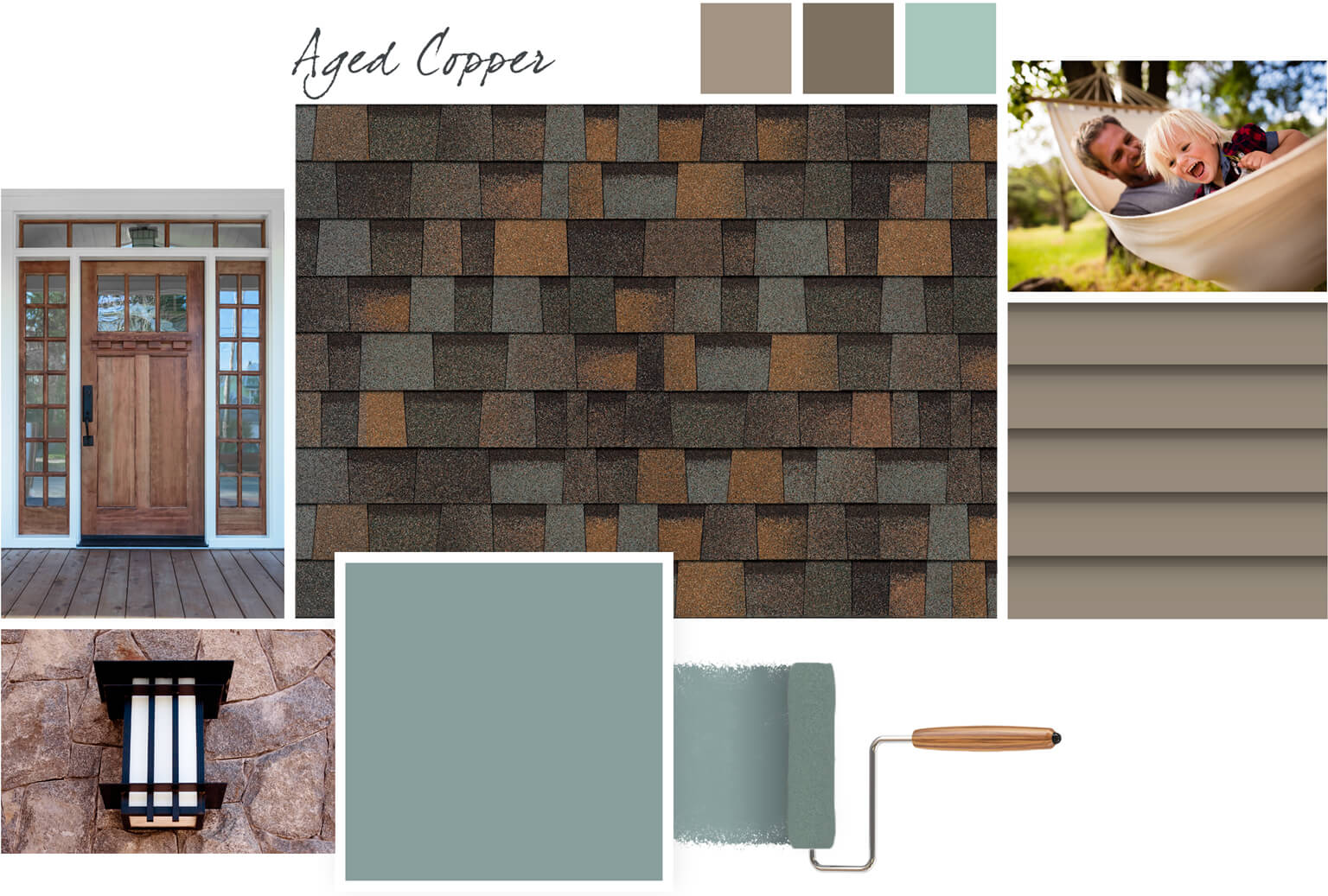 aged copper roof shingles, 2021 shingle color of the year, grapevine pro, owens corning